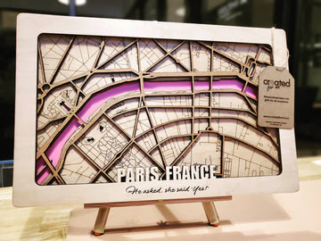 Laser-Cut Map - Rectangular